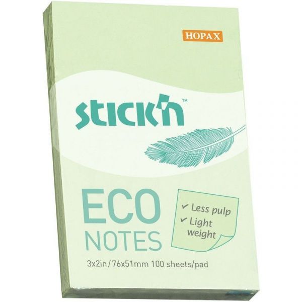 Самоклеящийся блок Stick`n ECO 21744 51x76 мм 100 л. 1 цв.